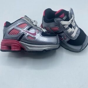 Nike Infant Turbo 11 Crib Shoes Black Pink  Unisex Sz 2.5C Baby Shock